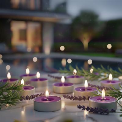 50 Li Lavanta Kokulu Mor Tealight Mum