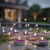 50 Li Lavanta Kokulu Mor Tealight Mum