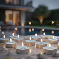 50 Li Okyanus Kokulu Mavi Tealight Mum