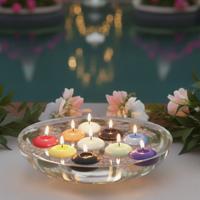 50 Li Paket Çap : 3,5 Renkli Yüzen Mum 