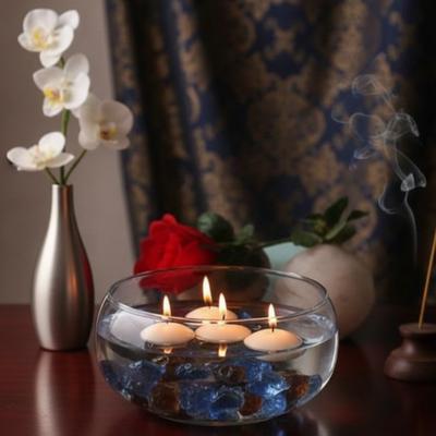 50 Li Paket Çap 3,5 cm Beyaz Yüzen Mum 