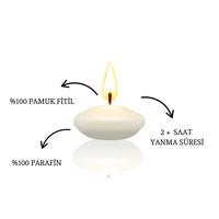 50 Li Paket Çap 3,5 cm Beyaz Yüzen Mum 