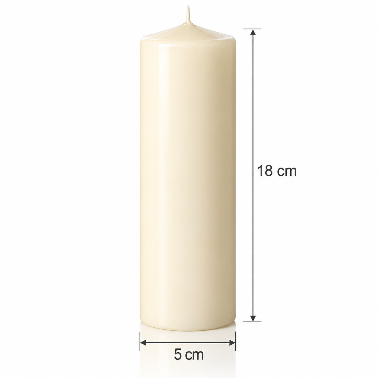 5x18 Krem Silindir Kütük Mum