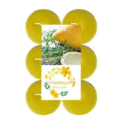 6 Lı 30 gr Citronella Sinek Kovan Tealight Mum