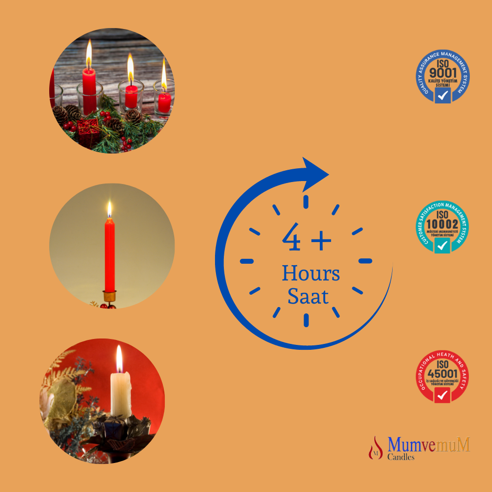 6 Lı Kahve Rengi Bakkal Mum - Görsel 3