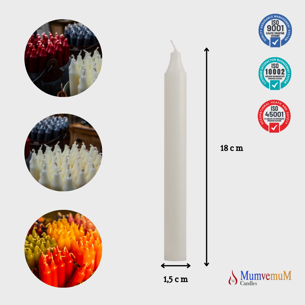 6 Lı Krem Bakkal Mum - Görsel 2