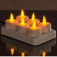 1 Koli 12 Set 6 Lı Led Tealight Şarjlı Mum ve Buzlu Mumluk