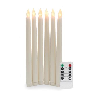 6 Adet Krem Led Şamdan Mum Kumandalı Sarı Titrek Işık 