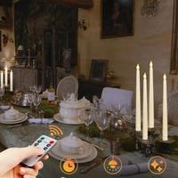 6 Adet Krem Led Şamdan Mum Kumandalı Sarı Titrek Işık 