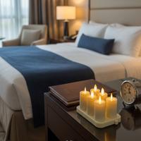 6 Li Haraket Alevli Şarjlı Set Led Silindir Mum