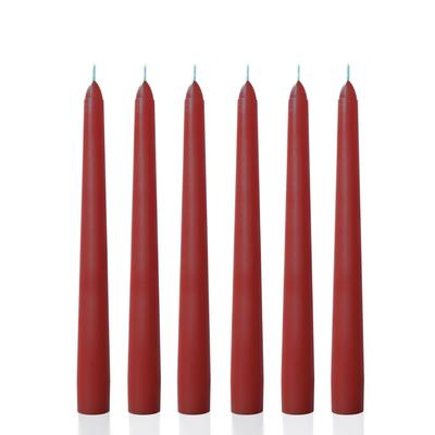 6 Lı Kısa Bordo Konik Şamdan Mum Yükseklik 18 cm 
