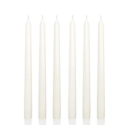 6 Lı Kısa Krem Konik Şamdan Mum Yükseklik 18 cm 