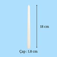 6 Lı Kısa Krem Konik Şamdan Mum Yükseklik 18 cm 