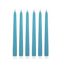 6 Lı Kısa Turkuaz Konik Şamdan Mum Yükseklik 18 cm 