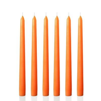 6 Lı Kısa Turuncu Konik Şamdan Mum Yükseklik 18 cm 