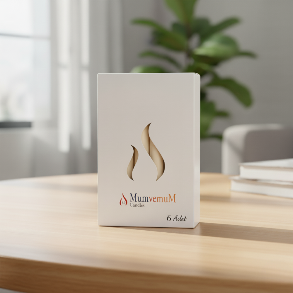 6 Lı Krem Bakkal Mum - Görsel 4