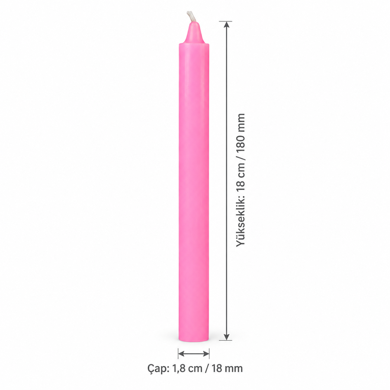 6 Lı Şeker Pembe Rengi Bakkal Mum