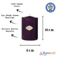 6x10 Mor Silindir Mum 
