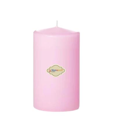 6x15 Pembe Silindir Mum 