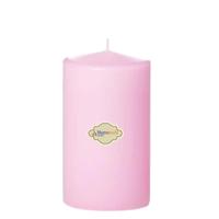 6x15 Pembe Silindir Mum 