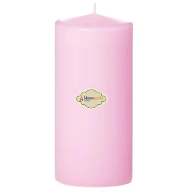 6x20 Pembe Silindir Mum 