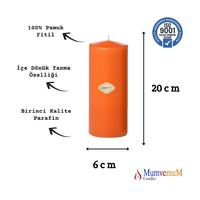 6x20 Turuncu Silindir Mum 