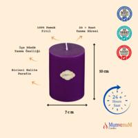 7X10 Mor Silindir Mum