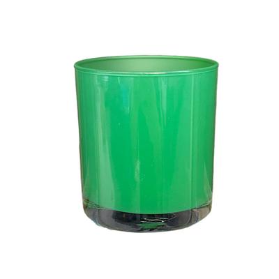 Çimen Yeşili Pastel Renk Cam Mumluk - İç Boyama - Doluma Uygun 403