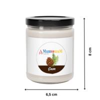 Ahşap Fitil Kavanoz Mum Çam Kokulu 