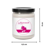 Ahşap Fitil Kavanoz Mum Gül Kokulu 