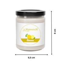 Ahşap Fitil Kavanoz Mum Limon Kokulu 