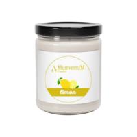 Ahşap Fitil Kavanoz Mum Limon Kokulu 