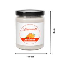 Ahşap Fitil Kavanoz Mum Portakal Kokulu 