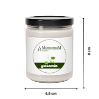 Ahşap Fitil Kavanoz Mum Yasemin Kokulu 