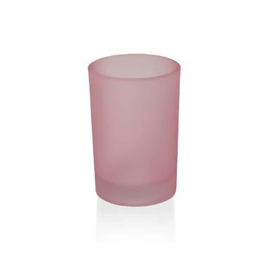 Buzlu Pembe Renk Cam Mumluk 
