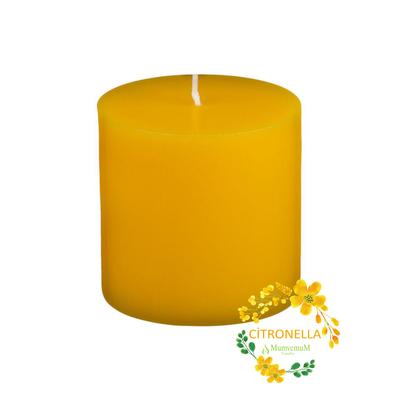 Citronella Sinek Kovan 7X7 Sarı Silindir Mum