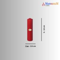 Kırmızı Silindir Bar Mum Çap : 3.5 cm