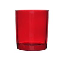 12 Adet Kırmızı Transparan Cam Bardak Mumluk - Doluma Uygun 405