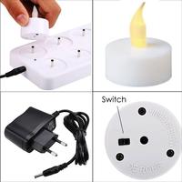 Led Mum Tealight Şarjlı 6 Lı Kırmızı Mumluk