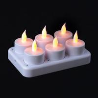 Led Mum Tealight Şarjlı 6 Lı Kırmızı Mumluk