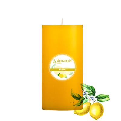 1 Koli 24 Adet Limon Kokulu 7X20 Sarı Silindir Mum