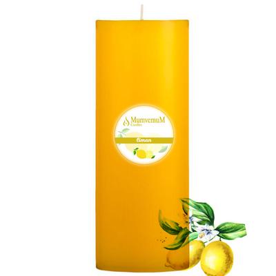 1 Koli 24 Adet Limon Kokulu 7X25 Sarı Silindir Mum