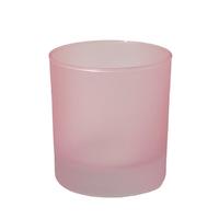 48 Adet Pembe Buzlu Düz Cam Bardak  Mumluk 405