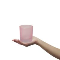 48 Adet Pembe Buzlu Düz Cam Bardak  Mumluk 405