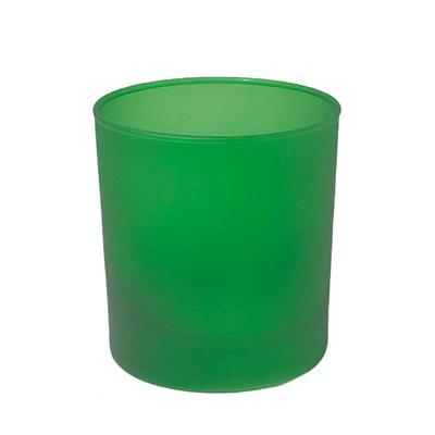 Yeşil Buzlu Düz Cam Bardak  Mumluk 405