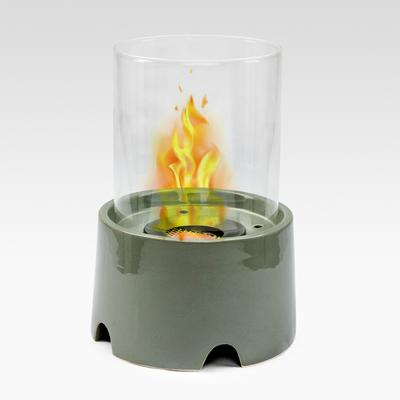Yeşil Seramik Bio Ethanol Şömine + 1 LT Yakıt 