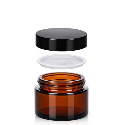 Amber Cam Kavanoz  50 ml Kapaklı - Mum Doldurmaya Uygun 