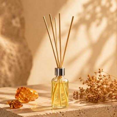 Amber Çiçeği Çubuklu Oda Kokusu - Şeffaf Şişe 50 ml