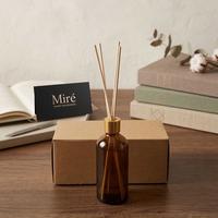 Bambu Çubuklu Oda Kokusu - Amber Şişe - Gold Kapak