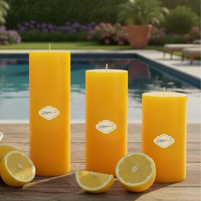 Big Limon Kokulu Set Mum Çap 7 cm Sarı